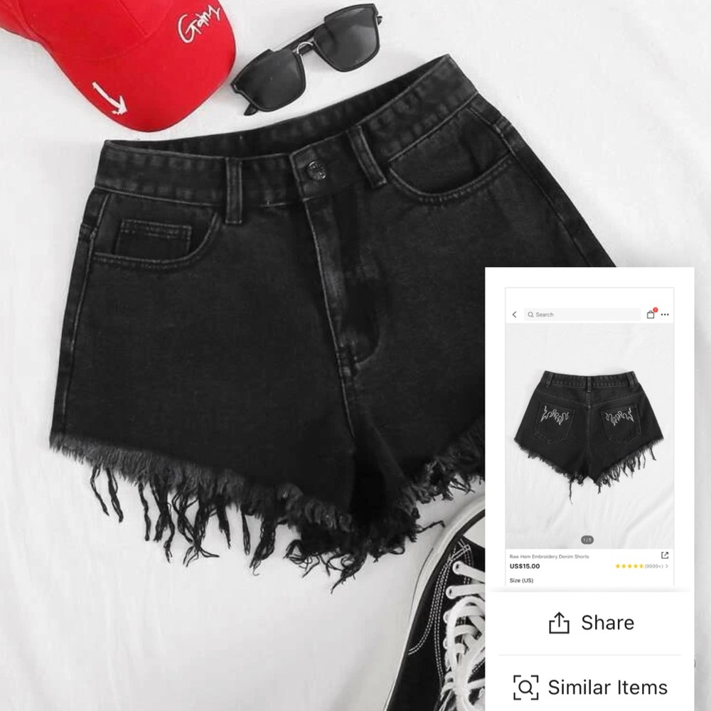 Denim black short